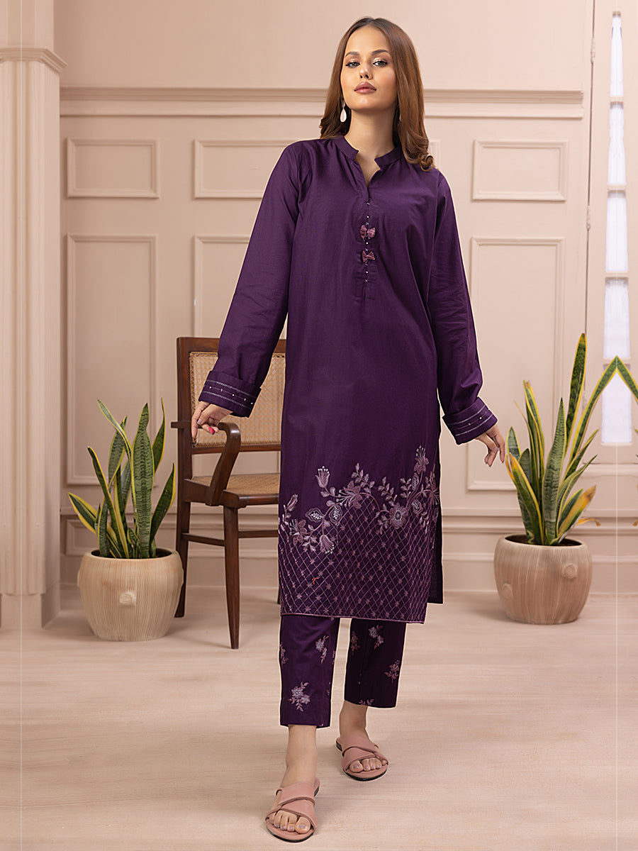 2pc - Stitched Embroidered Cambric Suit