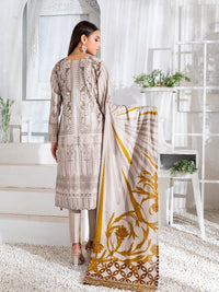 3pc Printed Cambric Shirt with Printed Lawn Dupatta & Cambric Trouser- Inaya (IP-00044A) - SalitexOnline