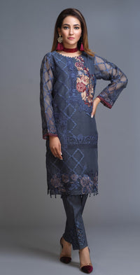 Stitched 2pc Organza Embroidered Shirt & Embroidered Trouser I Luxury Pret (RP-13) - SalitexOnline