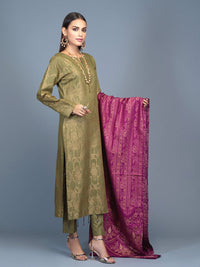 Unstitched 3pc Cambric Jacquard Shirt with Cambric Jacquard Dupatta - Jacquard classic (WK-00598) - SalitexOnline