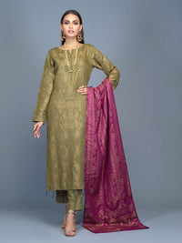 Unstitched 3pc Cambric Jacquard Shirt with Cambric Jacquard Dupatta - Jacquard classic (WK-00598) - SalitexOnline